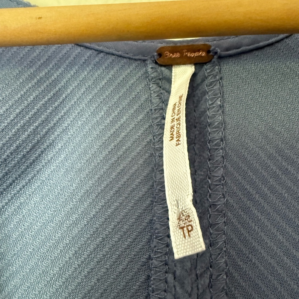 Free People Blue Corduroy Button-Front Mini Dress - Picture 2 of 5